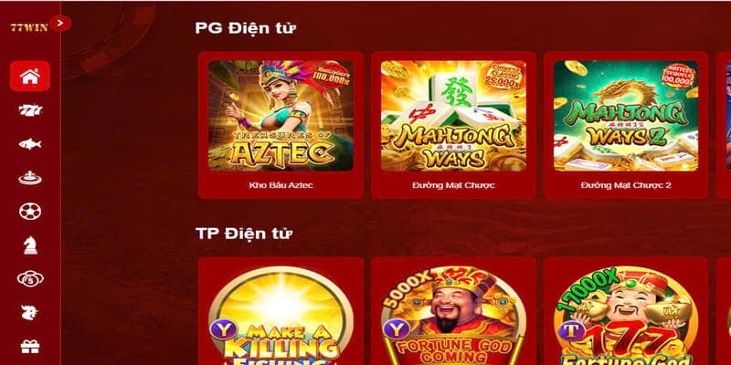 Cá cược đa dạng trò chơi trên app 77WIN